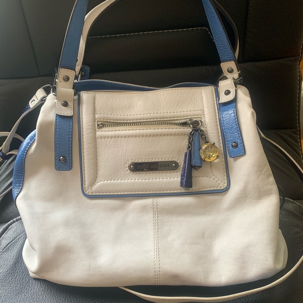 Juicy Couture white and blue leather bag